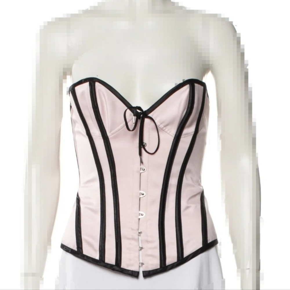 Agent Provocateur Pink Satin Diva Pink Corset Bustier M A-B